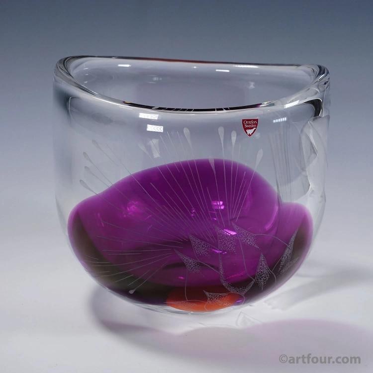 Tree of Live Art Glass Vase by Olle Alberius for Orrefors, Sweden 1977 (1 of 6)