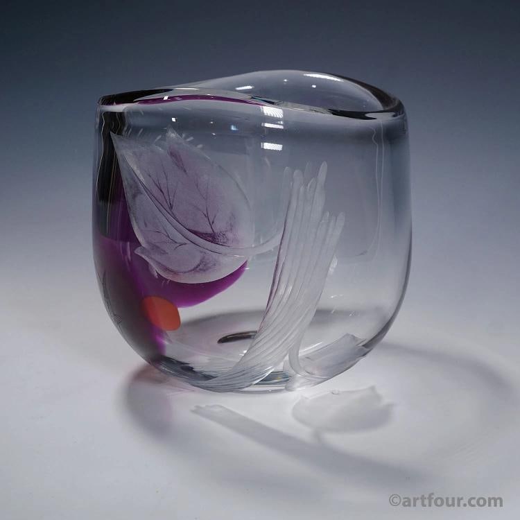 Tree of Live Art Glass Vase by Olle Alberius for Orrefors, Sweden 1977 - 2