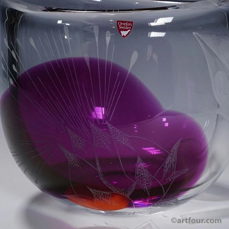 Tree of Live Art Glass Vase by Olle Alberius for Orrefors, Sweden 1977 - 4