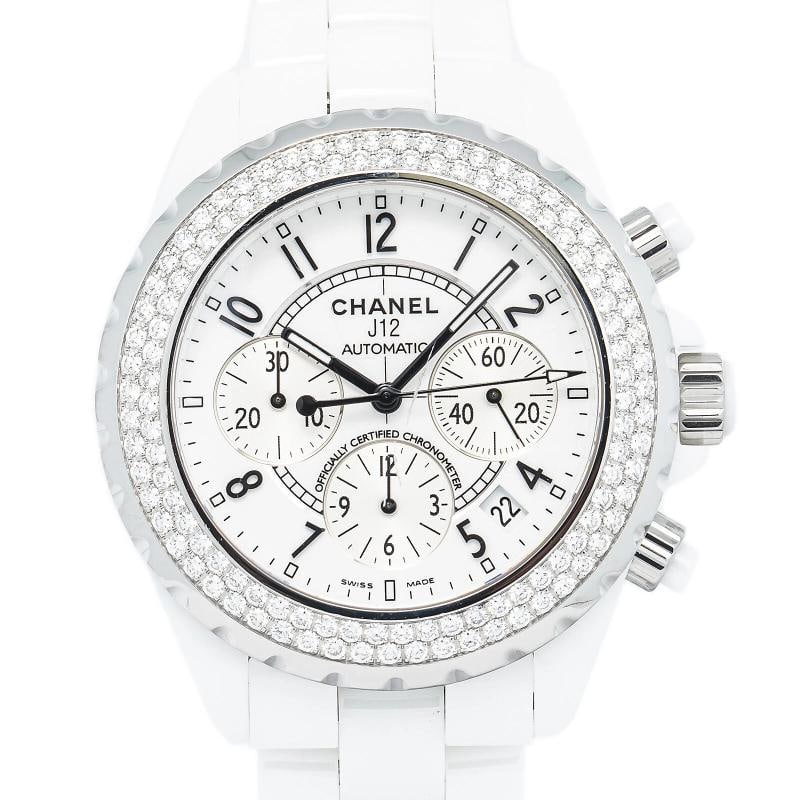 Chanel J12 H1008 Automatic Ceramic White Dial Diamond Bezel Ladies Watch 41mm - 2