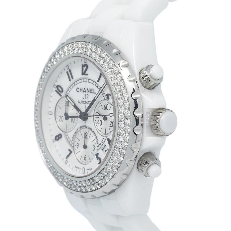 Chanel J12 H1008 Automatic Ceramic White Dial Diamond Bezel Ladies Watch 41mm - 3