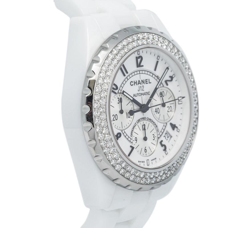 Chanel J12 H1008 Automatic Ceramic White Dial Diamond Bezel Ladies Watch 41mm - 4