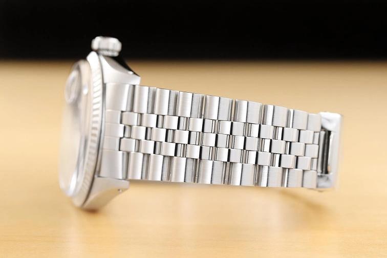 ROLEX MENS DATEJUST 16014 18K GOLD STEEL SILVER DIAL WATCH w/ ROLEX BRACELET - 5