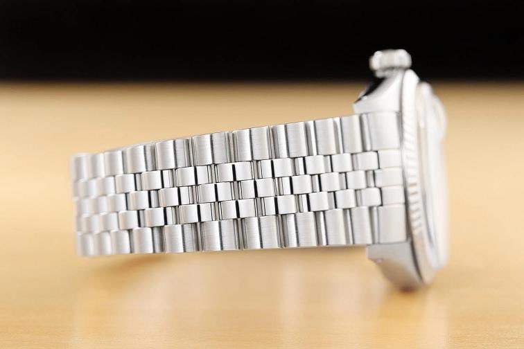 ROLEX MENS DATEJUST 16014 18K GOLD STEEL SILVER DIAL WATCH w/ ROLEX BRACELET - 8