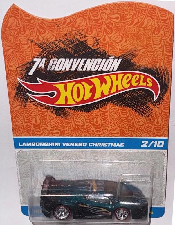 Green LAMBO VENENO Hot Wheels 2014 Mexico Convention #2/10 Christmas Special - 3
