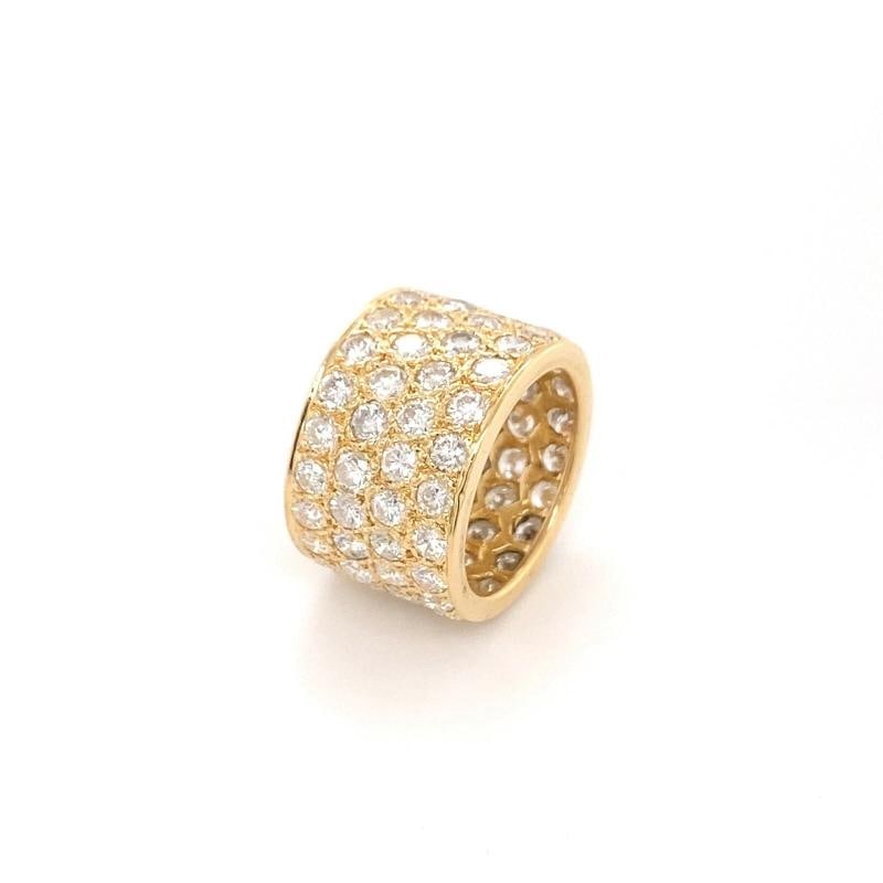 Round Diamond Four Row Eternity Band Ring in 14K Yellow Gold - 5