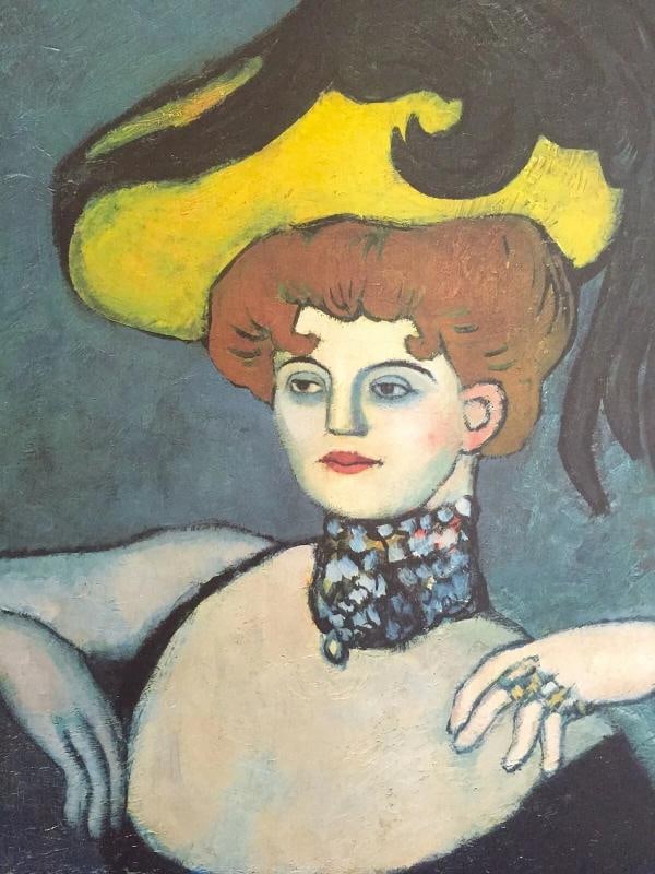 PICASSO RARE 1985 LITHO PRINT EXHBT POSTER "COURTESAN WITH JEWELED COLLAR" 1901 - 11