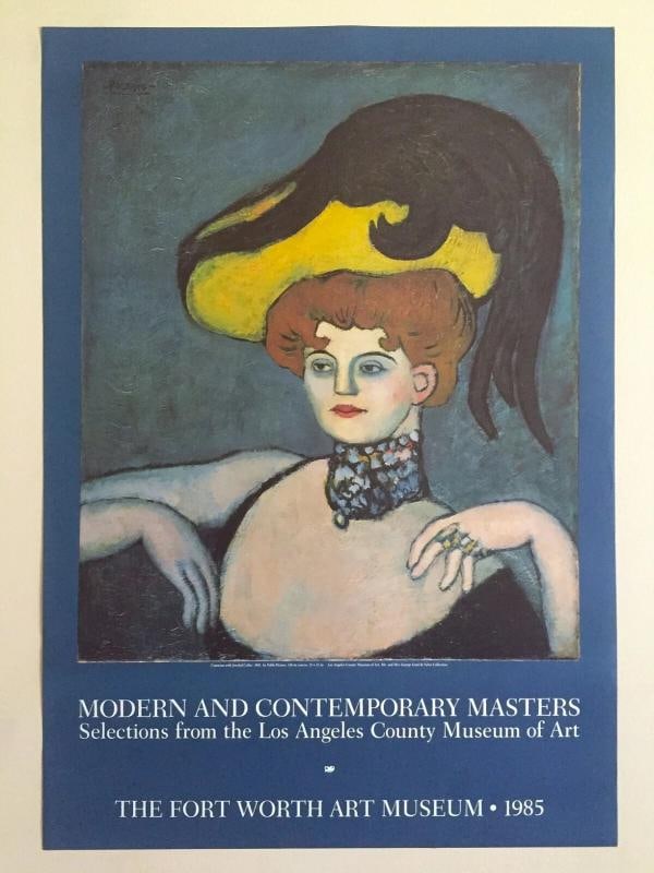 PICASSO RARE 1985 LITHO PRINT EXHBT POSTER "COURTESAN WITH JEWELED COLLAR" 1901: Condition: Used,Features: RARE OUT OF PRINT,Width (Inches): 23",Listed By: Dealer or Reseller,Subject: Famous Paintings/Painters,Size: Medium (up to 36in.),Height (Inches): 32 2/4",Date of Creation: