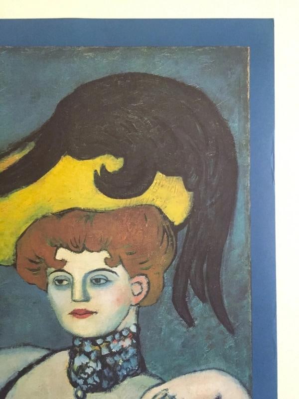 PICASSO RARE 1985 LITHO PRINT EXHBT POSTER "COURTESAN WITH JEWELED COLLAR" 1901 - 5