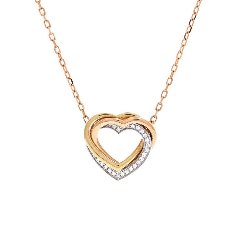 Cartier Trinity de Cartier Heart Pendant Necklace 18K Tricolor Gold: Condition: Pre-owned - Good,Brand: Cartier,Main Stone: Diamond,Metal: 18K Tri Colored Gold,Metal Purity: 18K,Style: Pendant,Type: Necklace,Color: Tricolor Gold,Material: 18K Rose Gold, 18K White Gold,