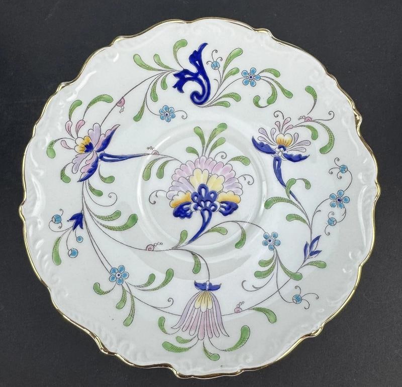 12 Coalport Fanfare Japan 2 Handle Bullion Soups with Under Plates - 3