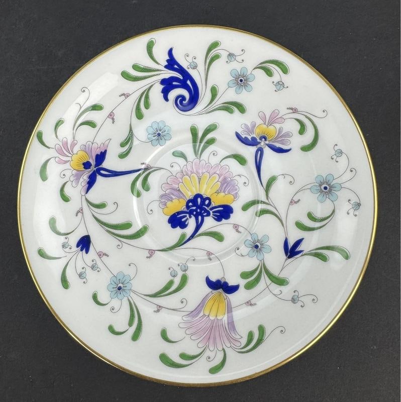 12 Coalport Fanfare Japan 2 Handle Bullion Soups with Under Plates - 6