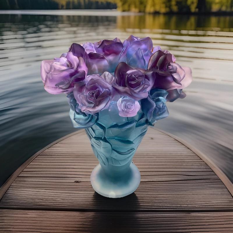Xl Nancy Daum Style Blue Multi Rose Vase H9Ã¢â‚¬ÂW9Ã¢ - 4