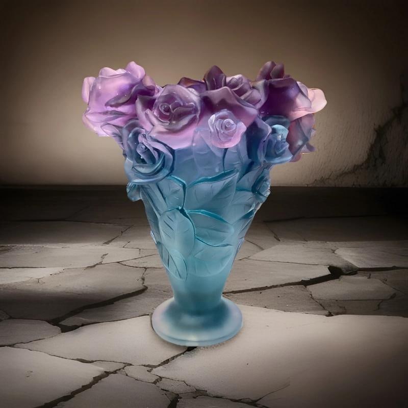 Xl Nancy Daum Style Blue Multi Rose Vase H9Ã¢â‚¬ÂW9Ã¢ - 8