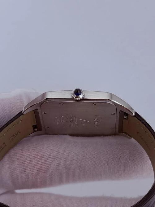 Cartier Santos Dumont XL W2SA0017 4305 33.9mm Silver Dial 18k Rose Gold Steel - 5
