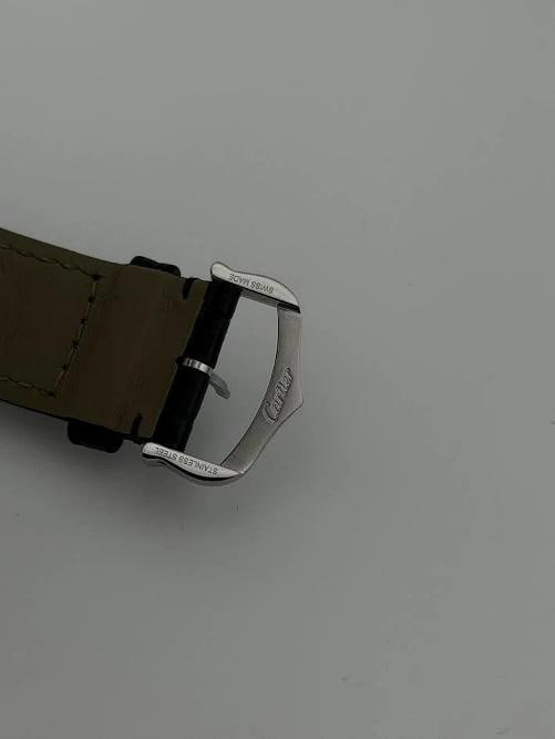 Cartier Santos Dumont XL W2SA0017 4305 33.9mm Silver Dial 18k Rose Gold Steel - 7