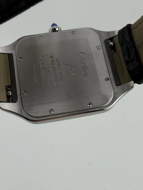 Cartier Santos Dumont XL W2SA0017 4305 33.9mm Silver Dial 18k Rose Gold Steel - 9