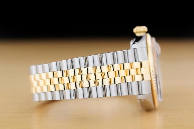 ROLEX MENS DATEJUST 16013 WHITE ROMAN DIAL 18K YELLOW GOLD STEEL TWO TONE WATCH - 8