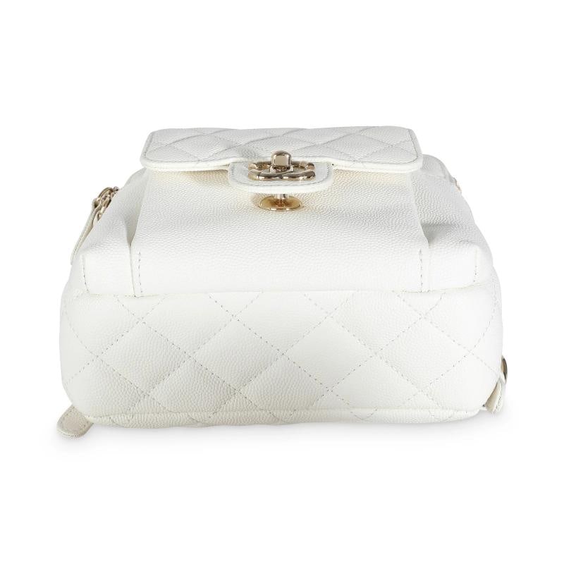 Chanel White Quilted Caviar Small CC Day Backpack Handbag - 6