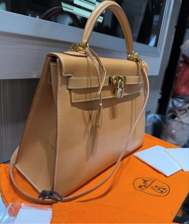 HermÃƒÂ¨s Kelly 32 Sellier Natural Box Calf Leather Gold Hardware Ã¢&# - 2