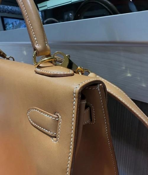 HermÃƒÂ¨s Kelly 32 Sellier Natural Box Calf Leather Gold Hardware Ã¢&# - 8