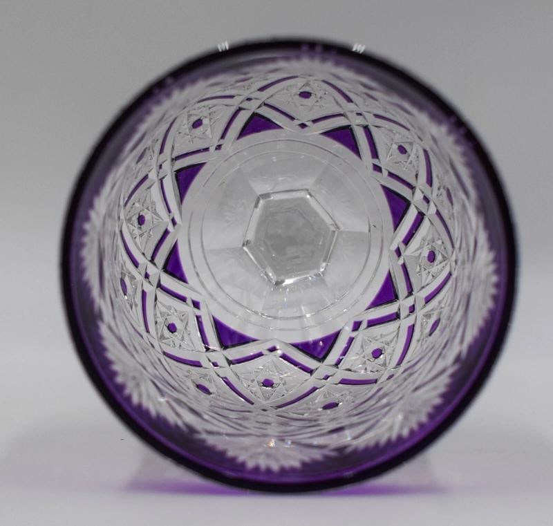 Amazing Baccarat Purple Cut to Clear Wine Glass - Signed - 4