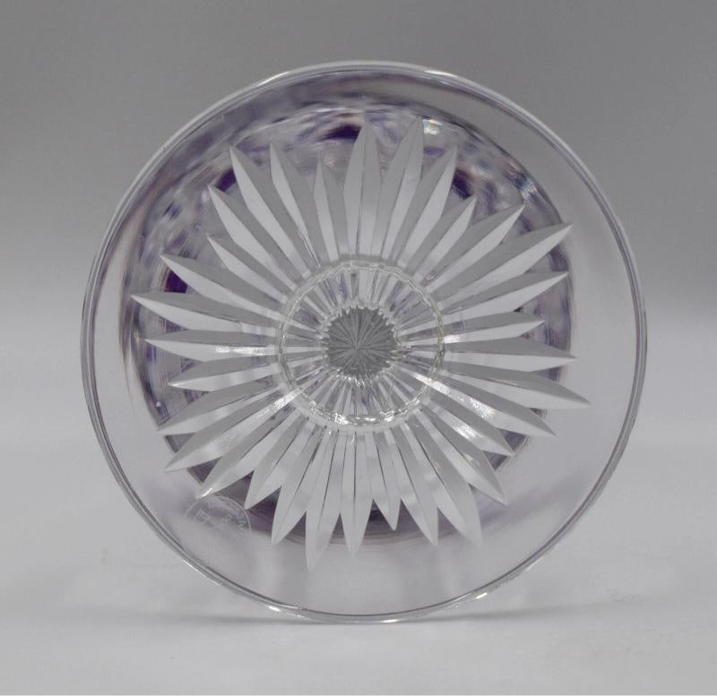 Amazing Baccarat Purple Cut to Clear Wine Glass - Signed - 5