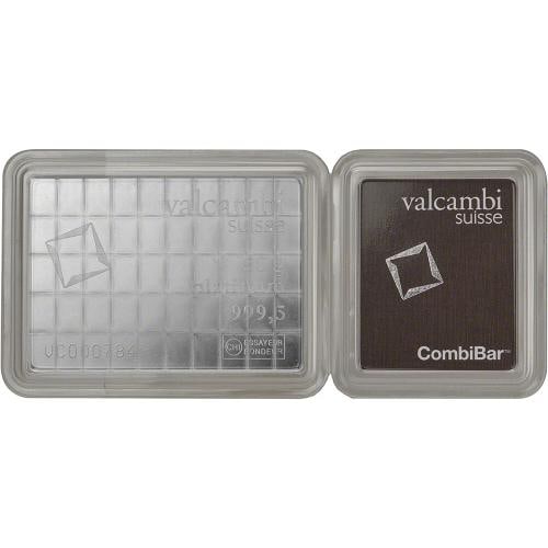 Valcambi 50x1 Gram Platinum CombiBar (1.6075 oz) with Assay Card: Country of Origin: Switzerland,Certification: Uncertified,Coin: Platinum Bars & Rounds,Brand/Mint: Valcambi,Fineness: 999.5,Composition: Platinum,Shape: Bar,Circulated/Uncirculated: Uncirculated,Denom