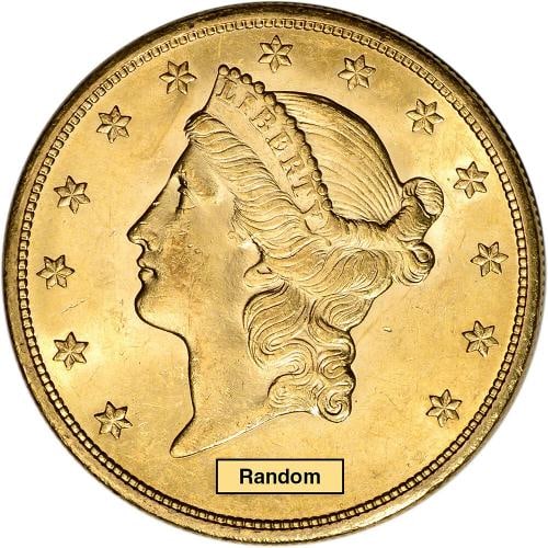 US Gold $20 Liberty Head Double Eagle - NGC MS62 - Random Date and Label - 2