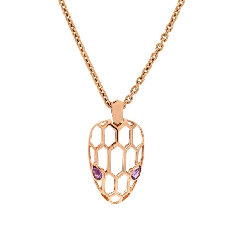 Bvlgari Serpenti Seduttori Pendant Necklace 18K Rose Gold with Amethyst: Condition: Pre-owned - Good,Brand: Bvlgari,Main Stone: Amethyst,Metal: 18K Rose Gold,Metal Purity: 18K,Style: Pendant,Type: Necklace,Color: Rose Gold,Material: 18K Rose Gold, Amethyst Condition: