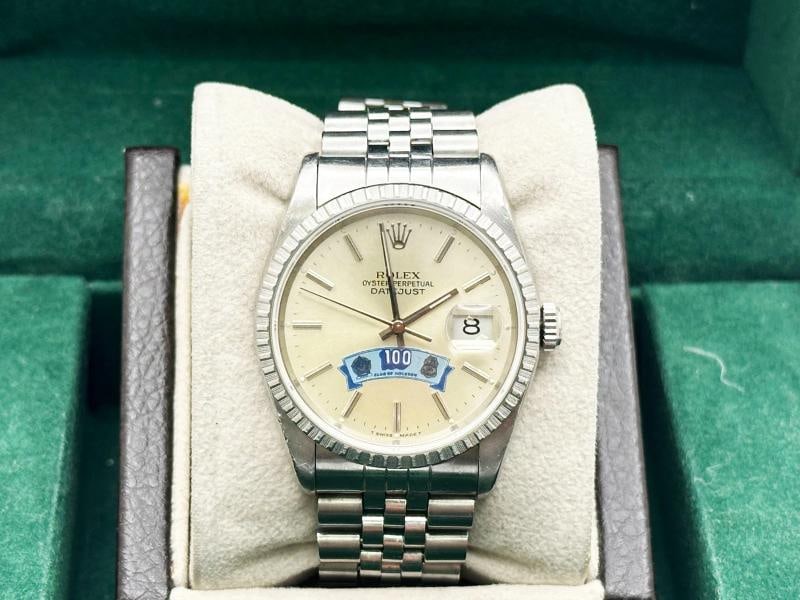 RARE Rolex Datejust 16220 100 CLUB OF HOUSTON Dial 36mm Stainless Steel - 2