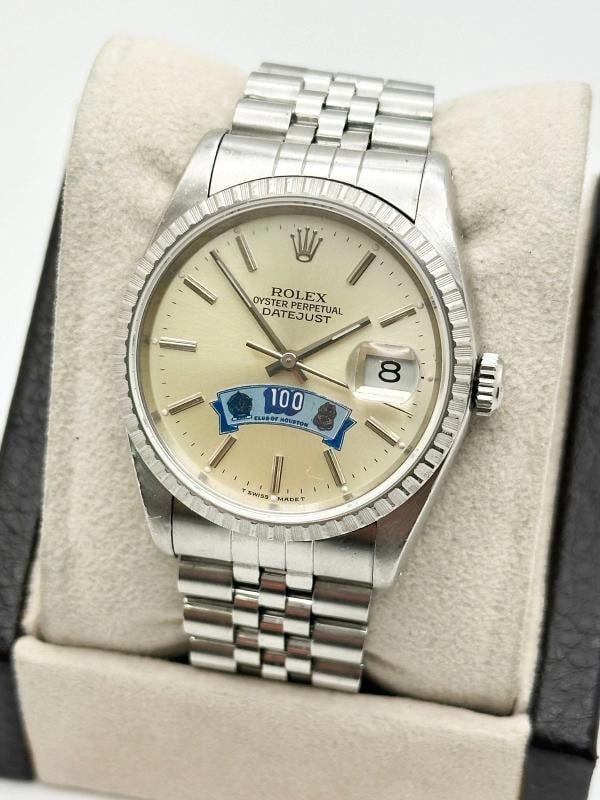 RARE Rolex Datejust 16220 100 CLUB OF HOUSTON Dial 36mm Stainless Steel - 4