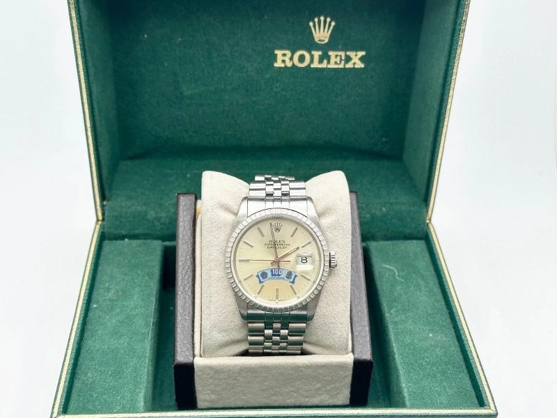 RARE Rolex Datejust 16220 100 CLUB OF HOUSTON Dial 36mm Stainless Steel - 9
