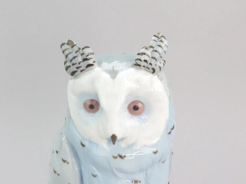 Impressive c1900 Pair Limoges French Porcelain Owl Figurines Large Size - 2