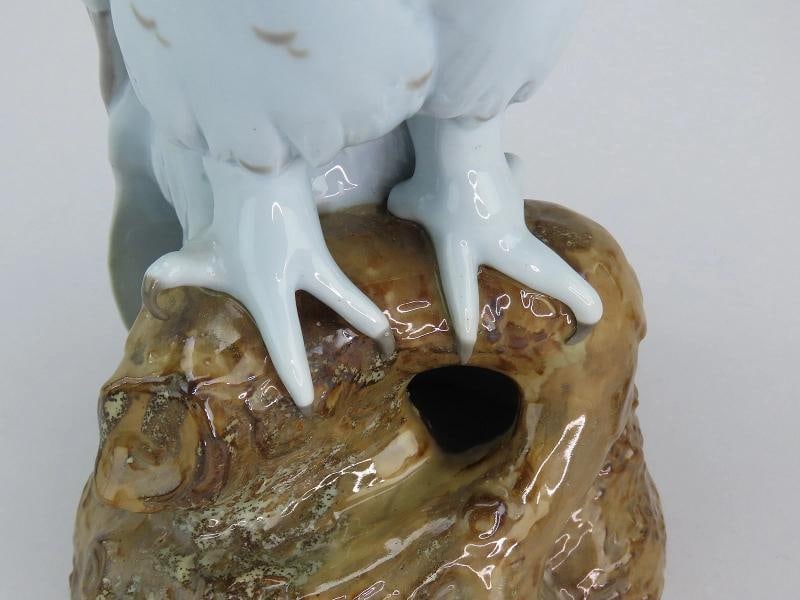 Impressive c1900 Pair Limoges French Porcelain Owl Figurines Large Size - 8