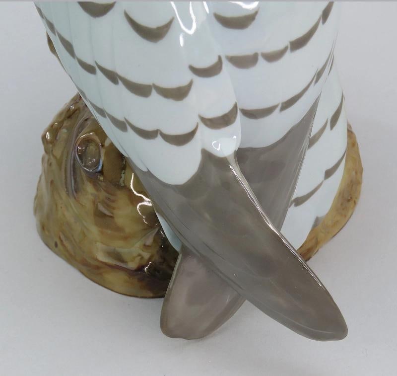 Impressive c1900 Pair Limoges French Porcelain Owl Figurines Large Size - 9