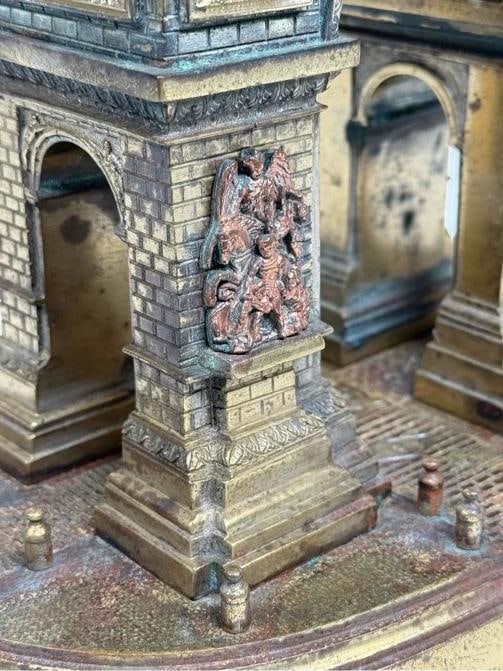Antique 19thC French Bronze Arc de Triomphe Paris Grand Tour Monument Statue Box - 11