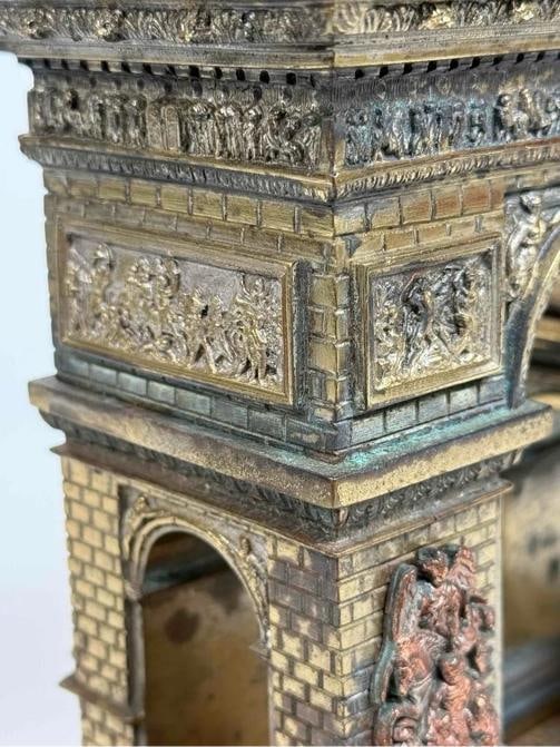 Antique 19thC French Bronze Arc de Triomphe Paris Grand Tour Monument Statue Box - 14