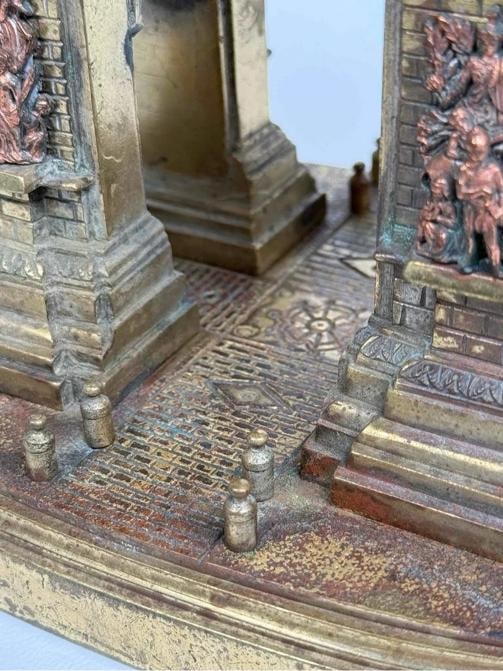 Antique 19thC French Bronze Arc de Triomphe Paris Grand Tour Monument Statue Box - 15