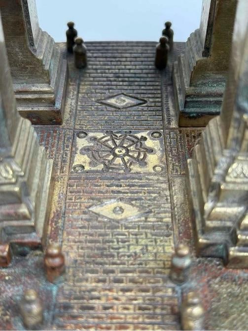 Antique 19thC French Bronze Arc de Triomphe Paris Grand Tour Monument Statue Box - 16