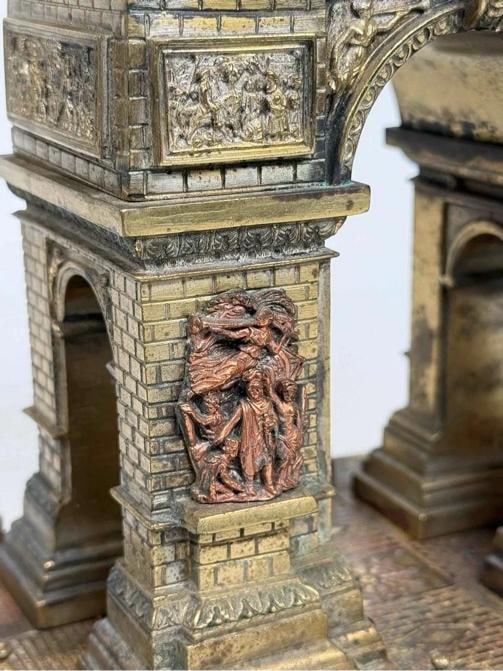 Antique 19thC French Bronze Arc de Triomphe Paris Grand Tour Monument Statue Box - 18