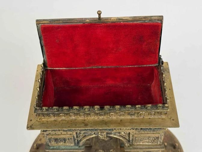 Antique 19thC French Bronze Arc de Triomphe Paris Grand Tour Monument Statue Box - 19