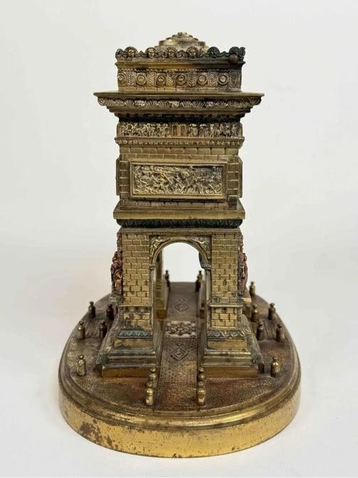Antique 19thC French Bronze Arc de Triomphe Paris Grand Tour Monument Statue Box - 5