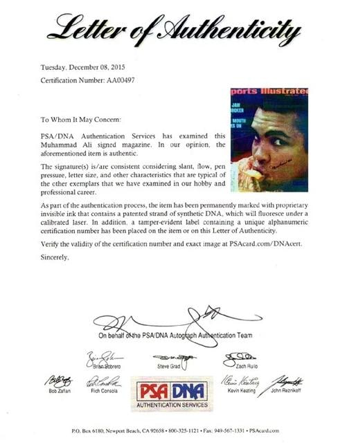 Muhammad Ali Autographed Signed Sports Illustrated Magazine Cover PSA/DNA - 4