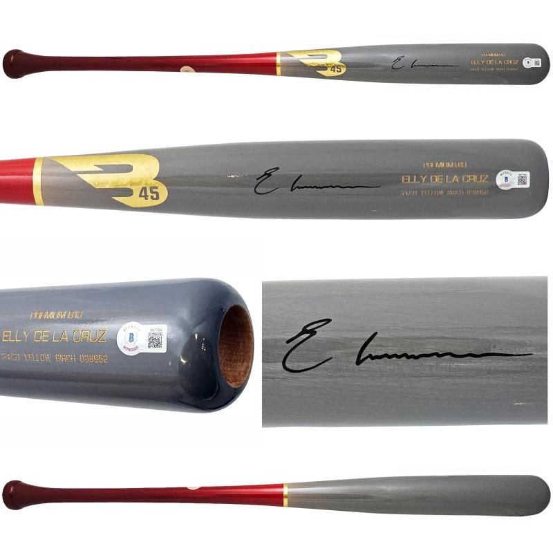 Elly De La Cruz Signed Gray B45 Player Model Bat Cincinnati Reds Beckett Witness (1 of 8)
