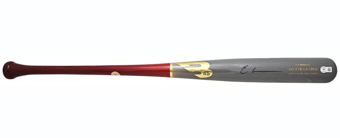 Elly De La Cruz Signed Gray B45 Player Model Bat Cincinnati Reds Beckett Witness - 3