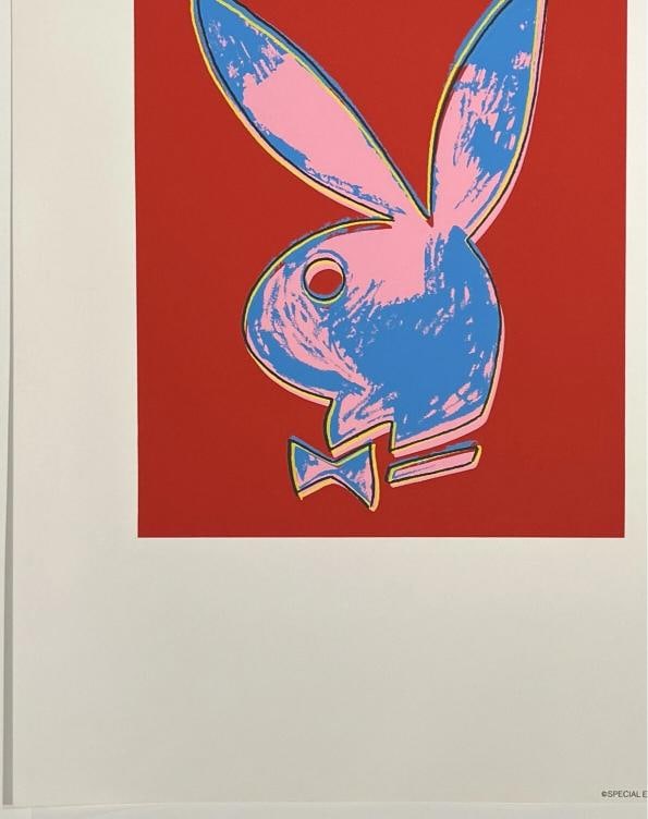 Original Vintage ANDY WARHOL PLAYBOY BUNNY 4 Bunnies Pop Art Serigraph 1990 Ed. - 4