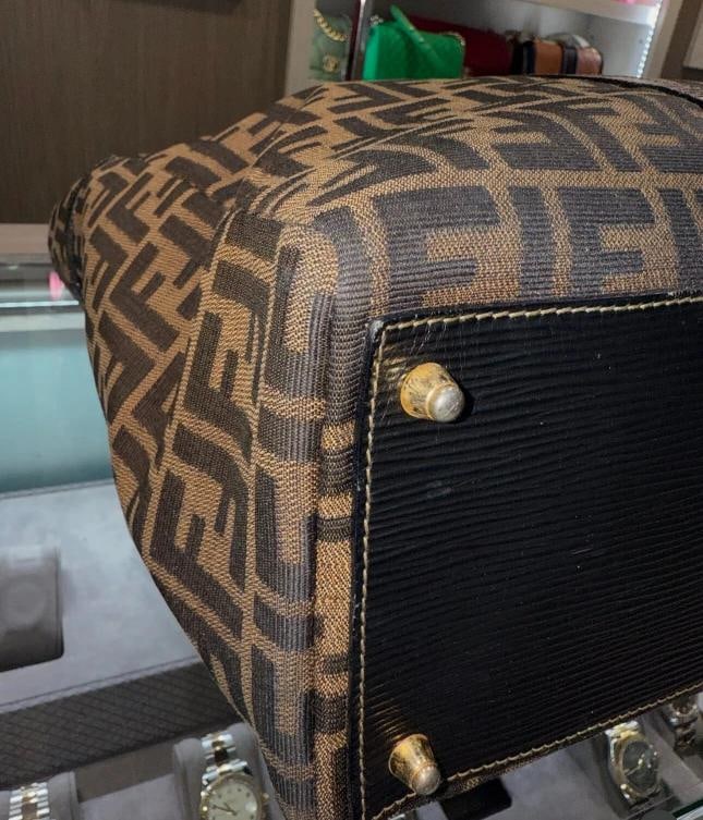 Fendi Vintage Large Tote Zucca Canvas Travel Size - 8