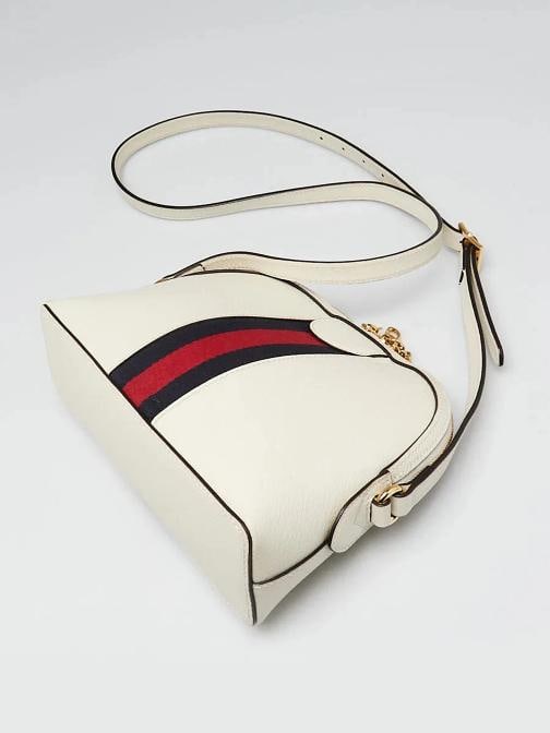 Gucci White Leather Vintage Web Small Ophidia Crossbody Bag - 3