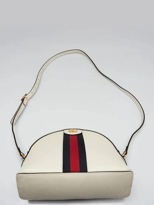 Gucci White Leather Vintage Web Small Ophidia Crossbody Bag - 8